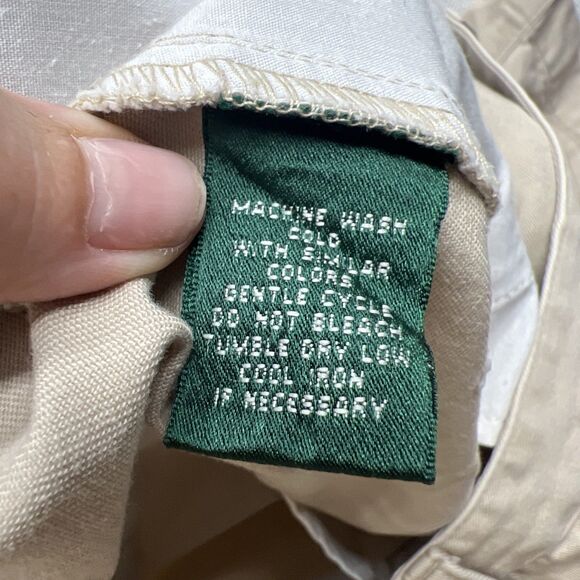 Lauren Jeans Co Ralph Lauren Womens Khaki Shorts Tan Flat Front Size 16W Cotton - Picture 8 of 10